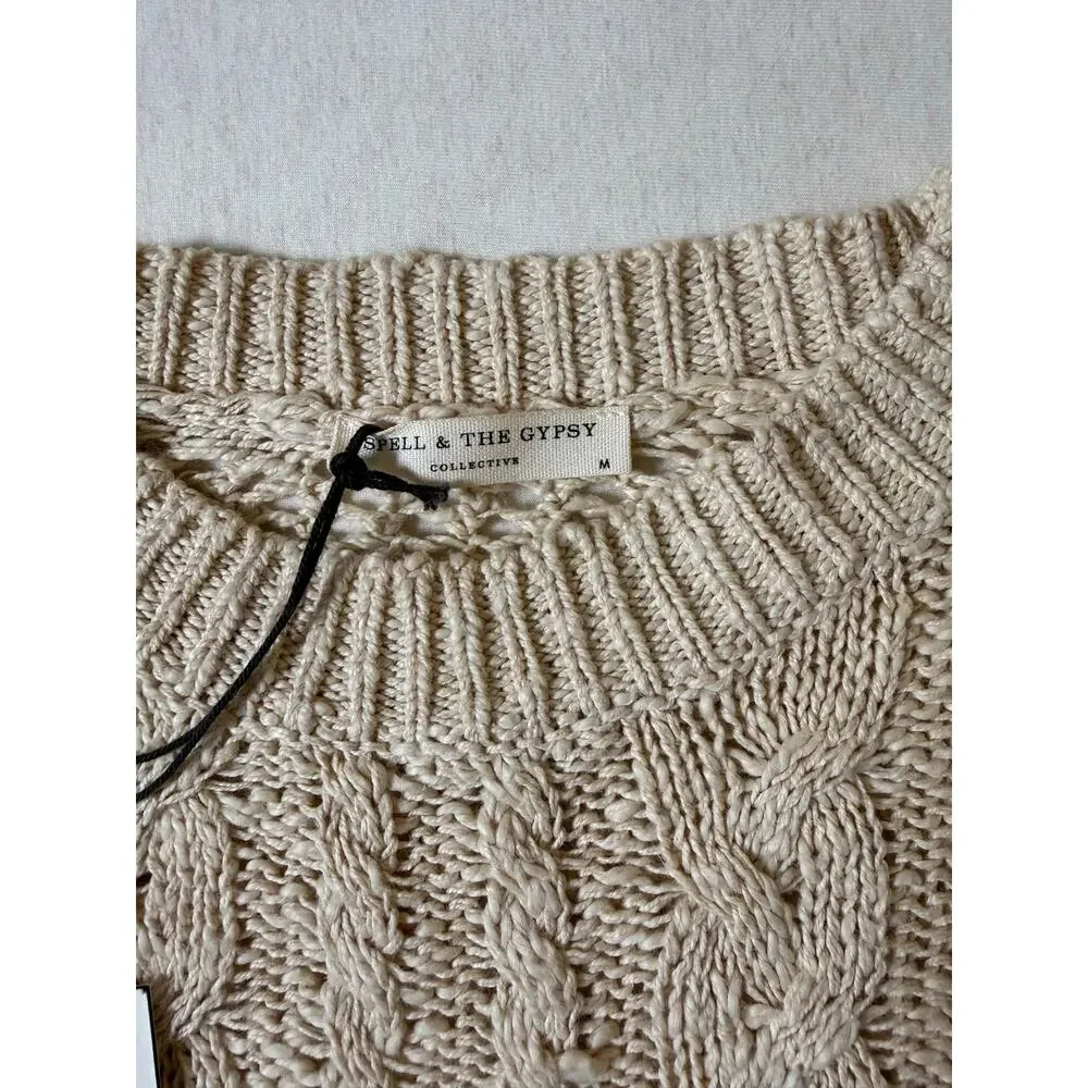 Spell & The Gypsy Kelani Cable Jumper / Sweater Size Medium  NWT